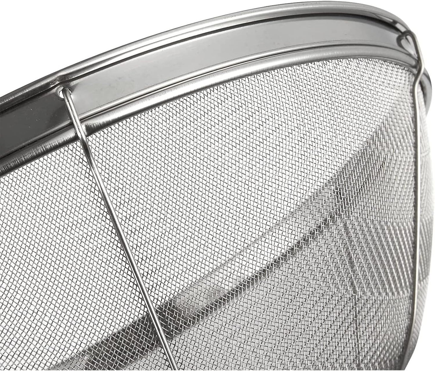 Juvale Stainless Steel Fine Mesh Strainer - Durable Rust-Resistant Mesh Colander - Ergonomic Handle Rice Colander - Ultra-Fine Flour Sifter - Dishwasher Safe with Stable Design - 11 in x 4 in, Silver