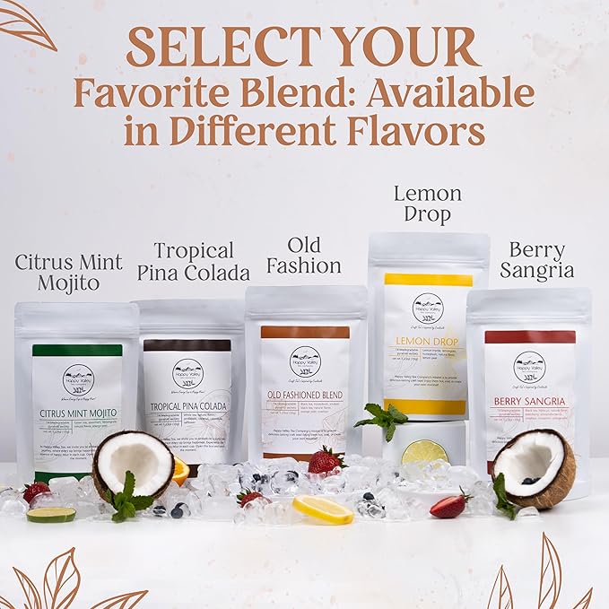 Old Fashioned Craft Tea Blend by Happy Valley Tea - Inspired by Cocktails - Smoky Black - 14 biodegradable Sachets - Enjoy Hot, Iced, or Mocktail