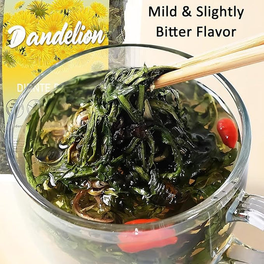 T'SMOMENT Diente de Leon (Whole Dandelion)- 4 oz Wild Dandelion Leaf and Root Loose Leaf Herbal Tea for Digestive Support & Detox – 100% Natural, Vegan, Non-GMO, Caffeine-Free