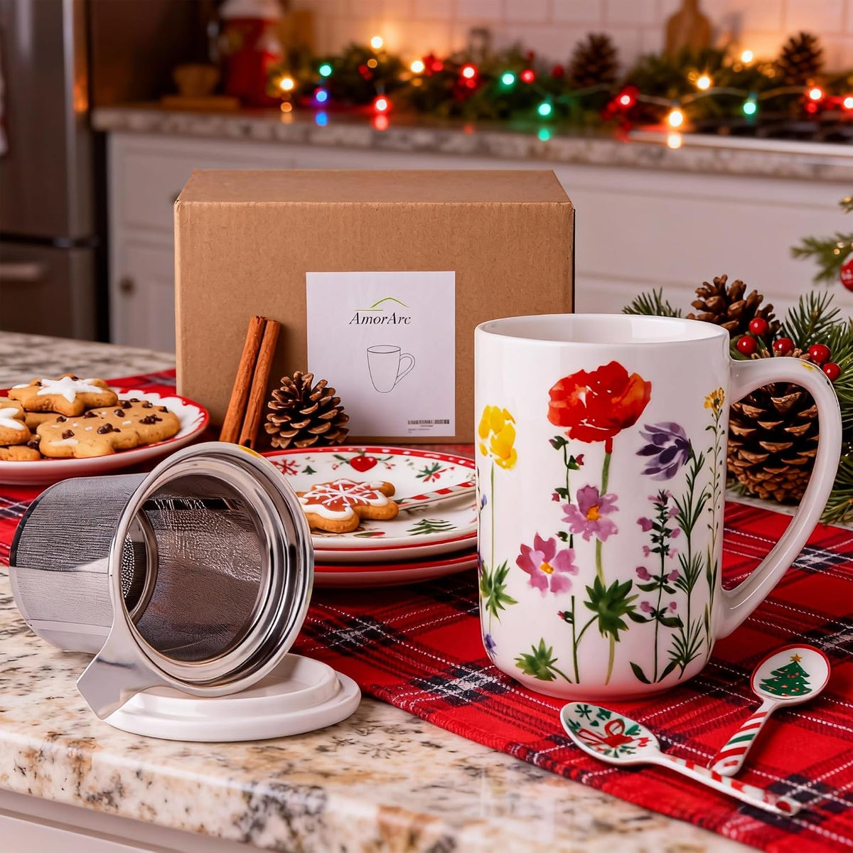 AmorArc Tea Cup With Infuser and Lid