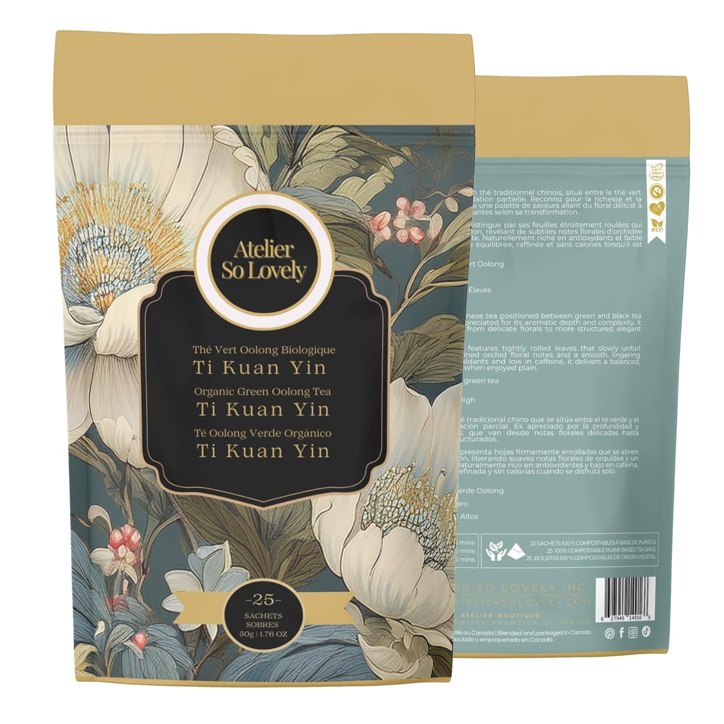 Atelier So Lovely Ti Kuan Yin Oolong Tea, Organic, Low Caffeine, Floral