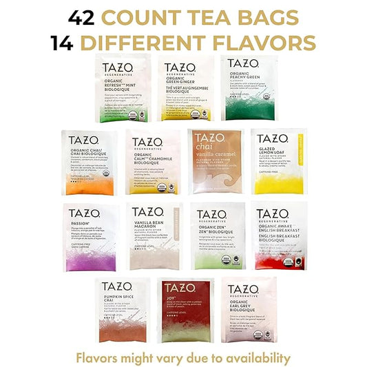 Tea Bags Sampler Assortment Variety Pack Gift Box (42 Count) 14 Different Flavors Gifts for Her Him Women Men Tea Lovers Couples Family Friends Coworker