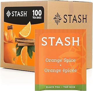 Stash Tea Orange Spice Black Tea, Box of 100 Tea Bags in Foil (Packaging May Vary)