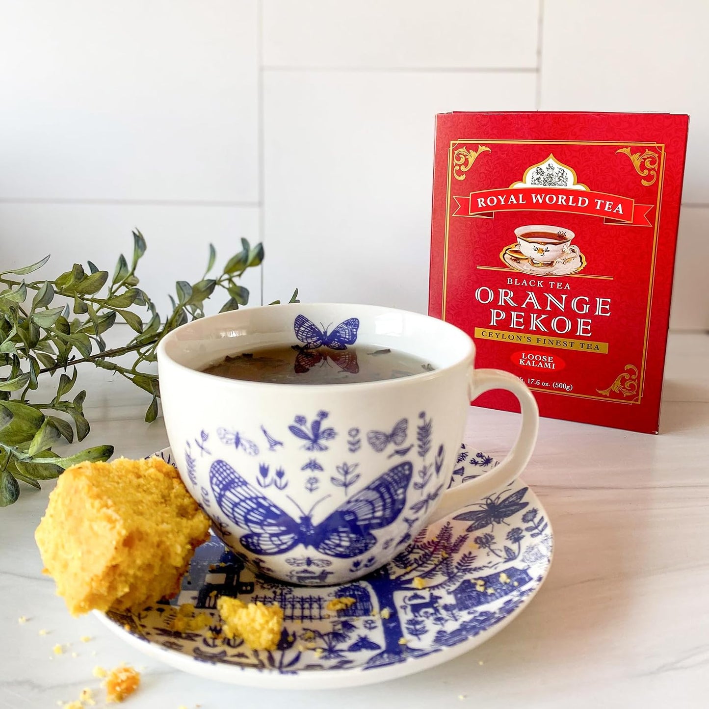 Royal World Black Tea - Orange Pekoe Kalami Ceylon - Natural Aroma, 17.6 oz