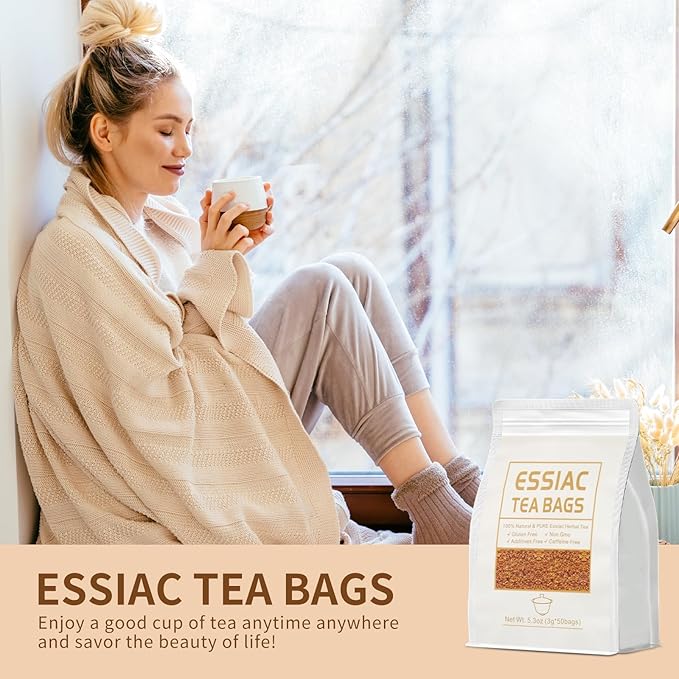Essiac Tea Bags, 5.3 oz 3g X 50 Bags Herbal Tea blend, 50 Count Tea Bags, Caffeine-Free