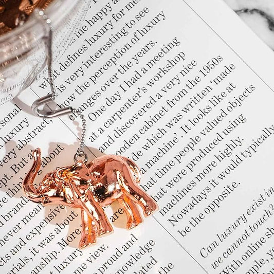 Elephant Tea Infuser Stainless Steel with Rose Gold Charm - Animal Tea Ball Strainer