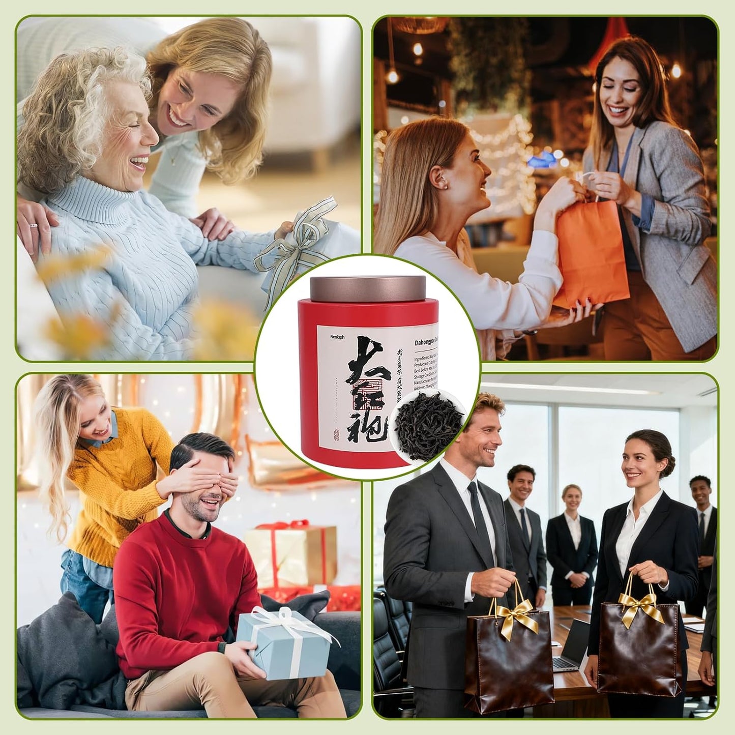 NASLAPH Da Hong Pao Oolong Tea, Wuyi Rock Oolong Tea Loose Leaf with Fragrant and Mellow, Exquisite Traditional Craftsmanship, China Wuyi Mountain Big Red Robe oolong Tea AAA特级 大红袍 乌龙茶 中国功夫岩茶 3.53 Oz