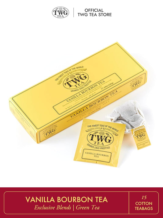 TWG Tea | Vanilla Bourbon Tea | Rooibos Tea | Vanilla | 15 Hand Sewn Cotton Tea Bags | Gift Set