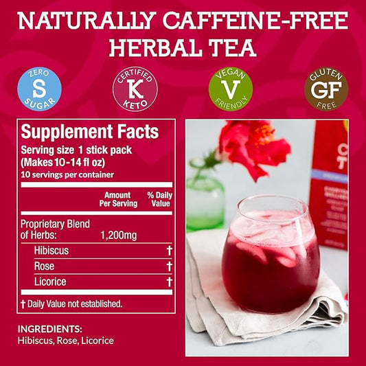 Cusa Tea & Coffee | Everyday Wellness Herbal Tea | Premium Caffeine Free Instant Tea | Hot & Iced Tea with No Added Sugar (30 Single Servings)