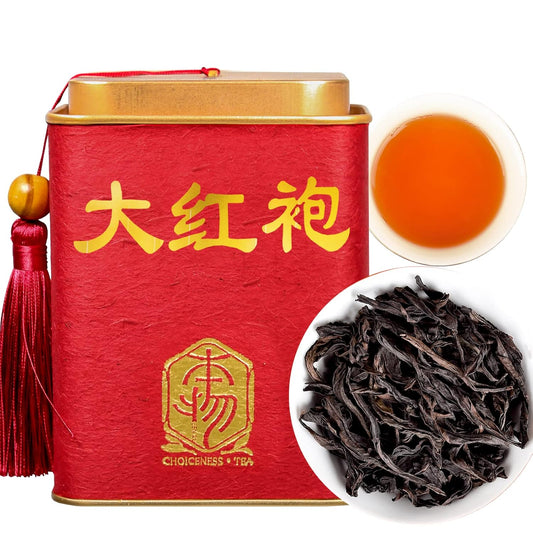 XIXICHA Dahongpao Oolong Tea 4.23oz (120g) China Wuyi Mountain Big Red Robe Oolong Tea Natural Loose Leaf Tea Strong fragrance Flower Fragrance Chinese Tea(96 cups) 特级大红袍 乌龙茶 中国功夫岩茶