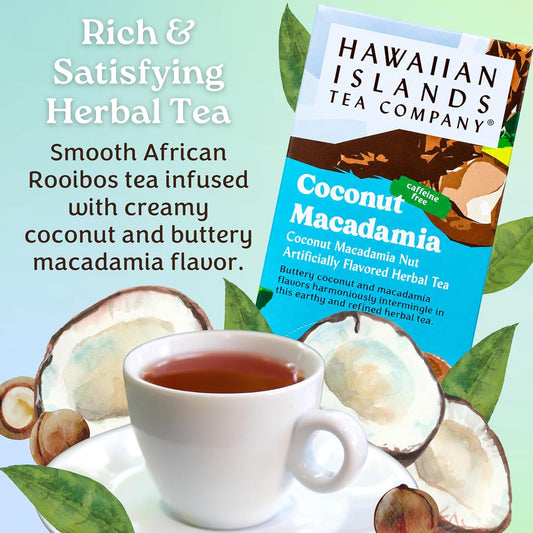 Hawaiian Islands Tea Company Coconut Macadamia Red Rooibos Tea 120 Teabags