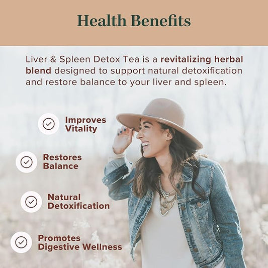 Jade Tea Organic Dandelion Root Tea For Liver & Spleen Detox Tea - Burdock Root, Ginger Root, & Orange Peel - Supports Liver, Kidney, Gallbladder, & Spleen Health - Cinnamon Spice, Made In USA