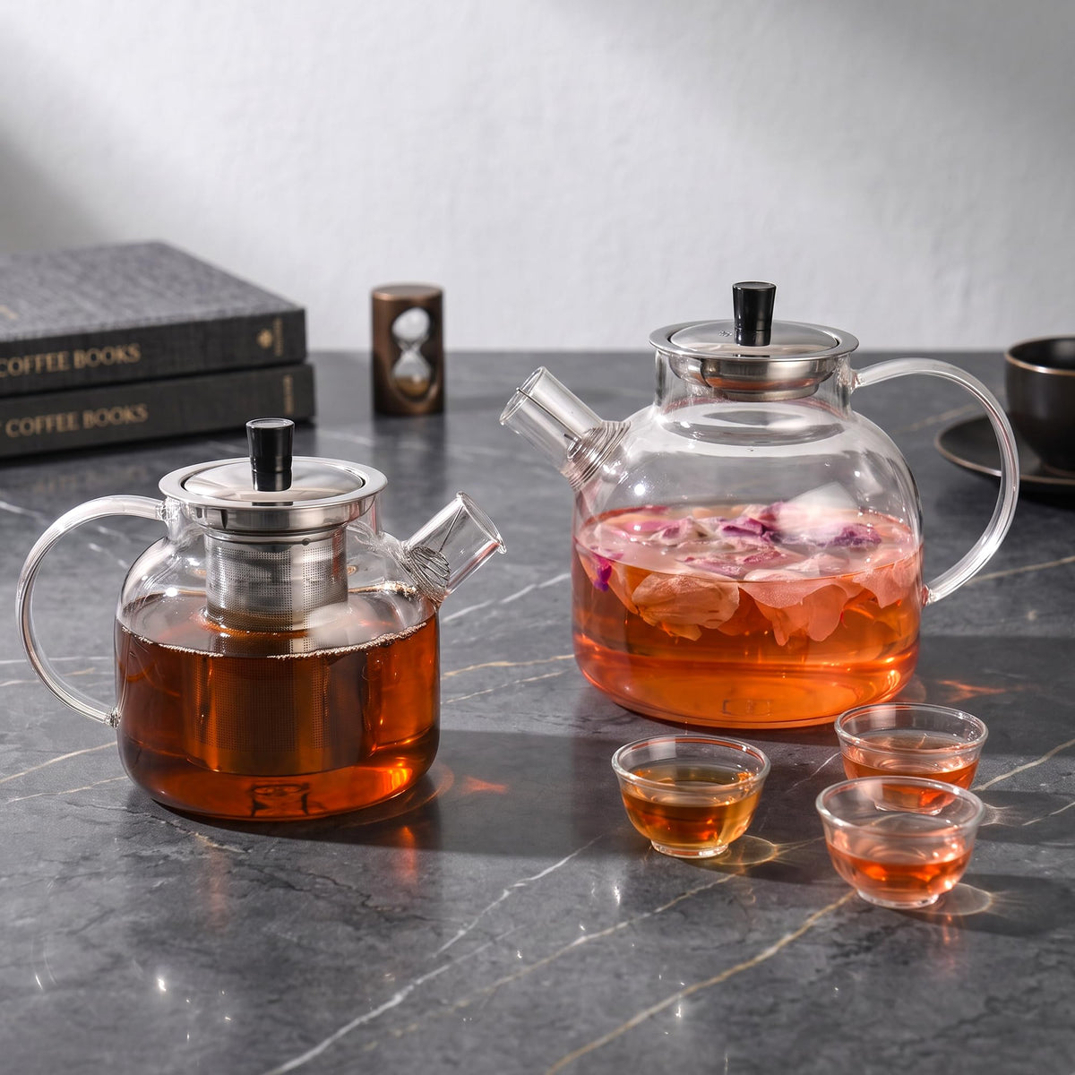 1500ml(50oz) Glass Teapot with Removable Infuser, Ehugos Stovetop Safe Large Tea Pot, Blooming and Loose Leaf Hand Crafted