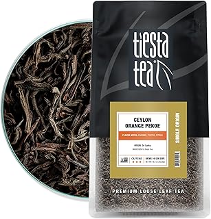 Tiesta Tea - Ceylon Orange Pekoe Black Tea, Loose Leaf, Single Origin Premium from Sri Lanka, Pure Unblended High Caffeinated, Hot or Iced & Brews Up to 200 Cups, 16oz Resealable Bulk Pouch