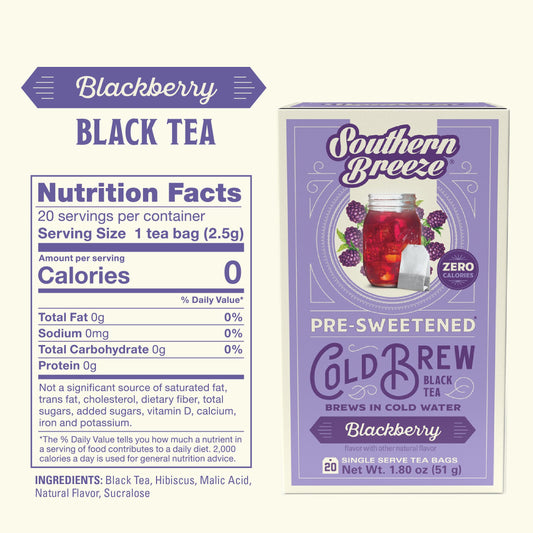 Southern Breeze Cold Brew Sweet Tea Blackberry Iced Tea 20 Tea Bags