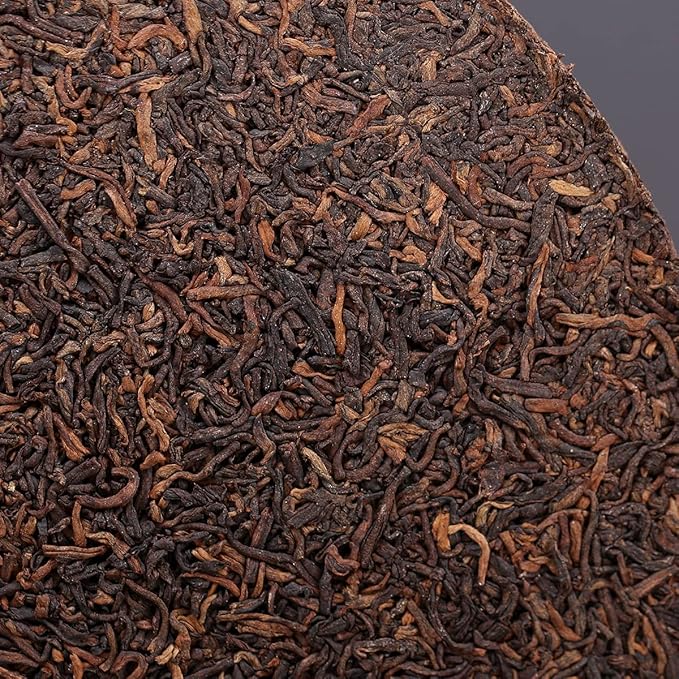 SANRAN Puerh Tea Cake, Aged Fermented Pu-er Tea, Chinese Yunnan Ripe Puer Tea, Gift for Family, Friends, 12.6oz/pack