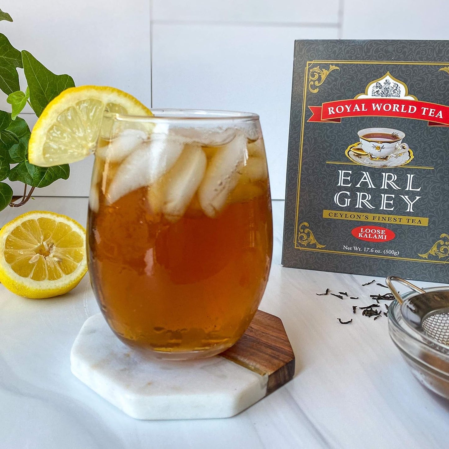 Royal World Loose Leaf Earl Grey Tea – Premium Blend of Bergamot & Ceylon Black Tea – Ideal for London Fog & Iced Drinks – Perfect for Recipes – Sourced from Sri Lanka – Minimal Packaging, 17.6oz