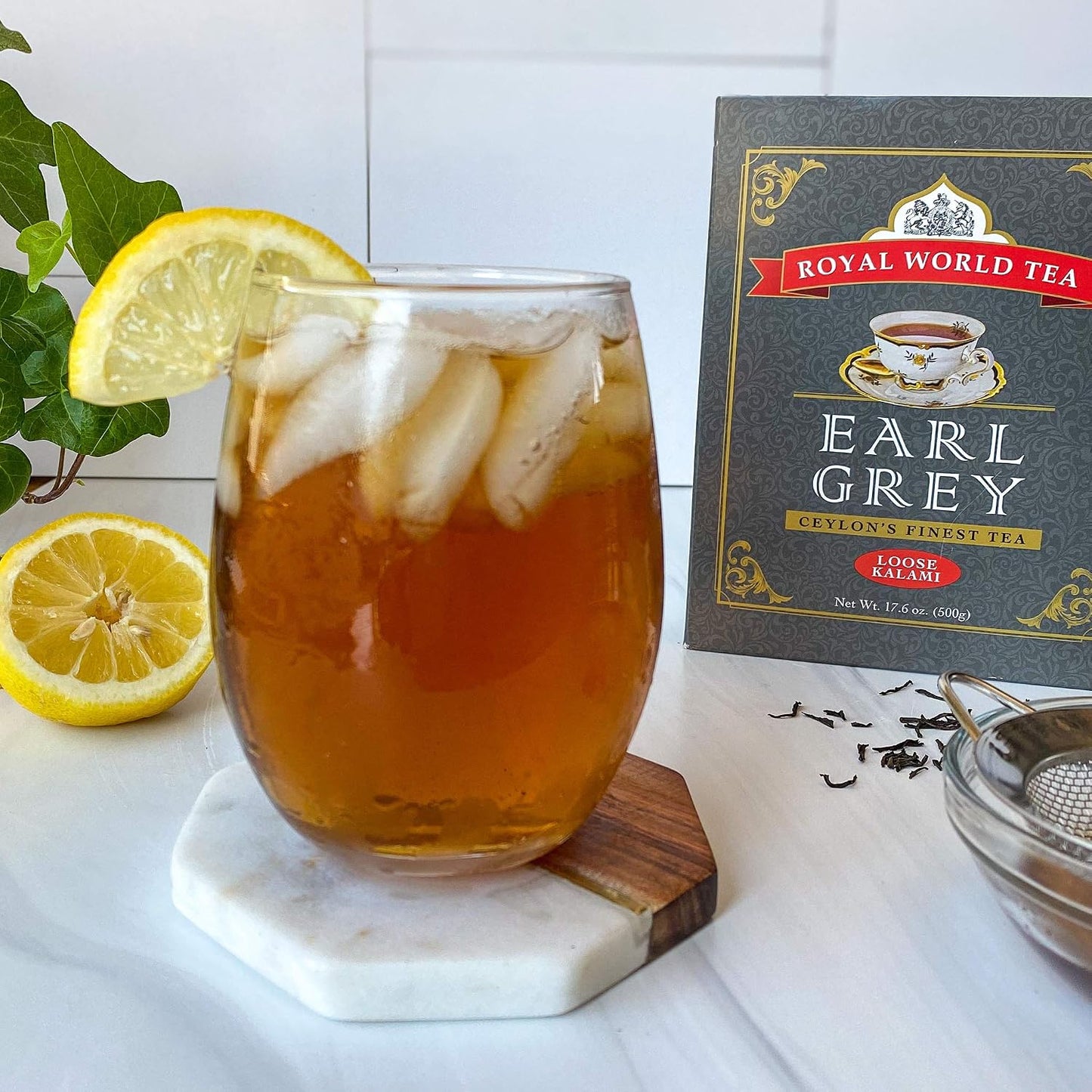 Royal World Loose Leaf Earl Grey Tea – Premium Blend of Bergamot & Ceylon Black Tea – Ideal for London Fog & Iced Drinks – Perfect for Recipes – Sourced from Sri Lanka – Minimal Packaging, 17.6oz