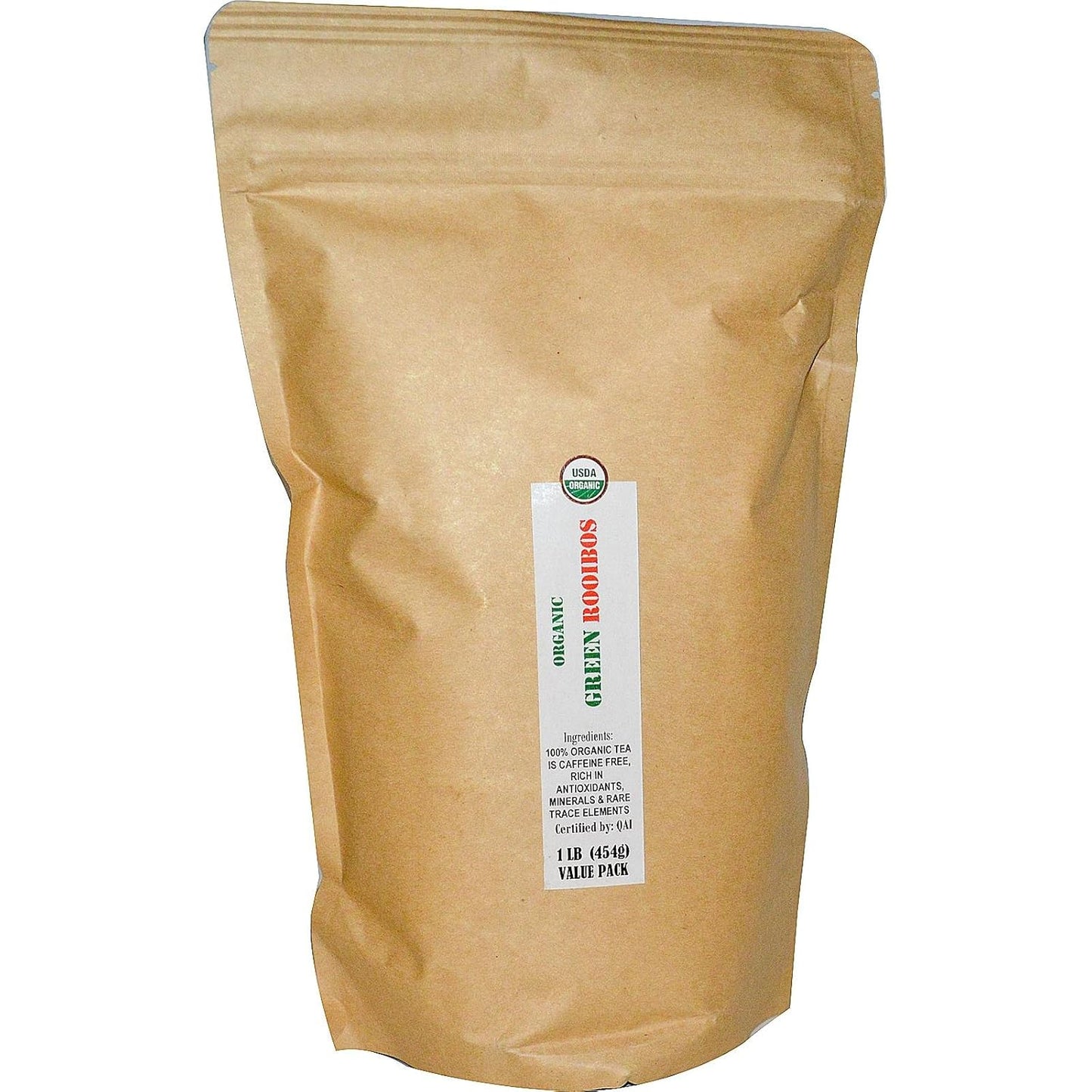 J&R Port Trading Organic Green Rooibos, Caffeine Free, 1 lb (454 g)