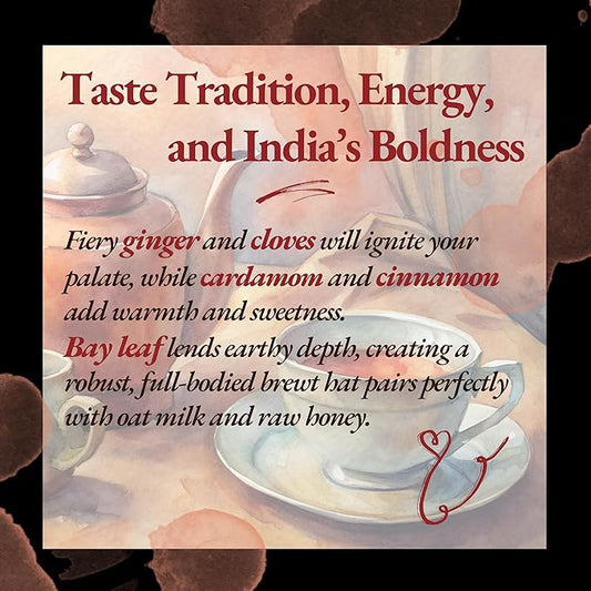 Sattva Tea Co | Assam Masala Chai | 200g/7oz Loose Leaf (Makes 40+ Cups) | Spiced Chai Tea Blend with Ginger, Cardamom, Bay Leaf, and Clove | Sustainably Sourced, Vegan & Microplastics-Free