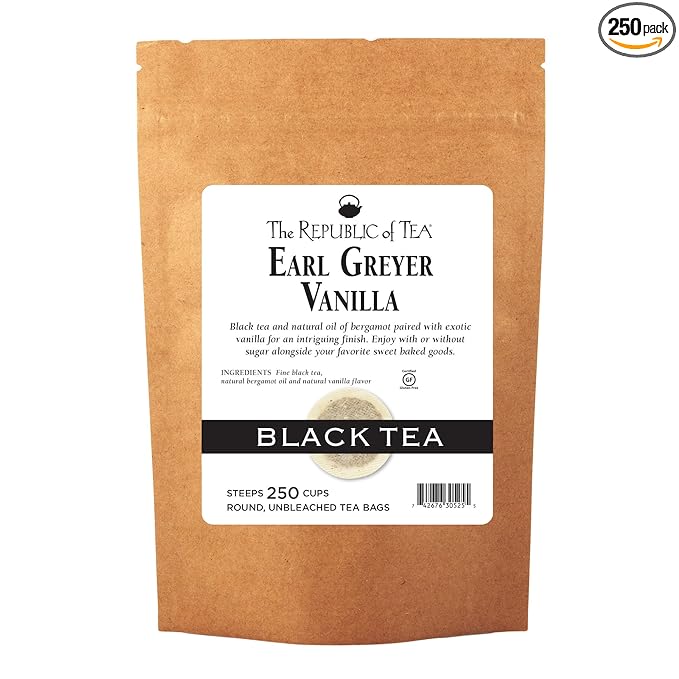 The Republic of Tea Earl Greyer Vanilla Black Tea, Refill Pack of 250 Tea Bags