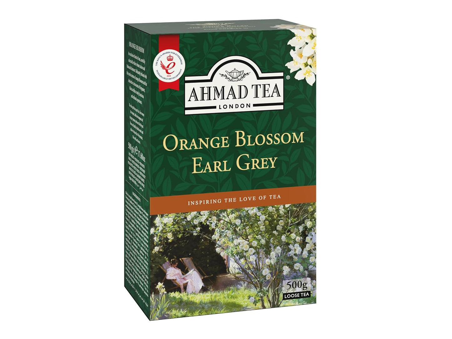Ahmad Tea, Orange Blossom with Earl Grey Black Loose Leaf, 500g Value Box | Reduced packaging refill for tea tins