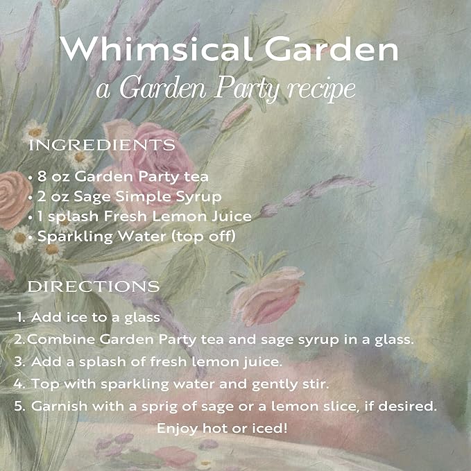 Garden Party Herbal Tea by Mindful Moon – Relaxation Blend with Chamomile, Lavender & Rose – Caffeine-Free, Loose Leaf (Mini)