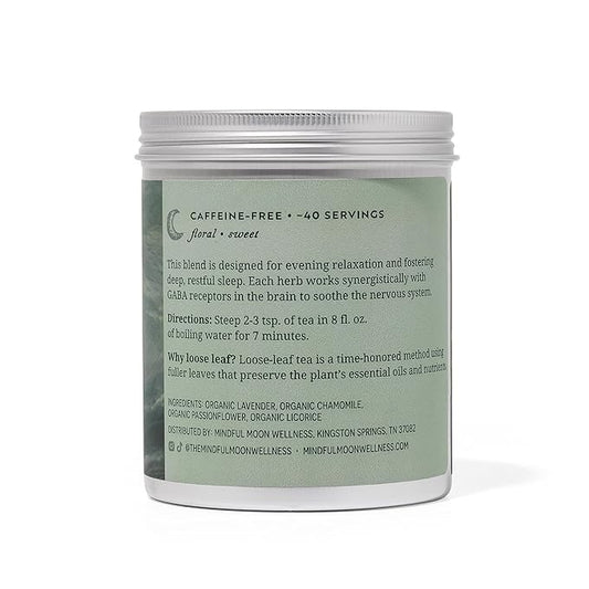 Sleep Herbal Tea by Mindful Moon – Calming Blend with Chamomile, Lavender & Passionflower – Caffeine-Free, Loose Leaf (Large)