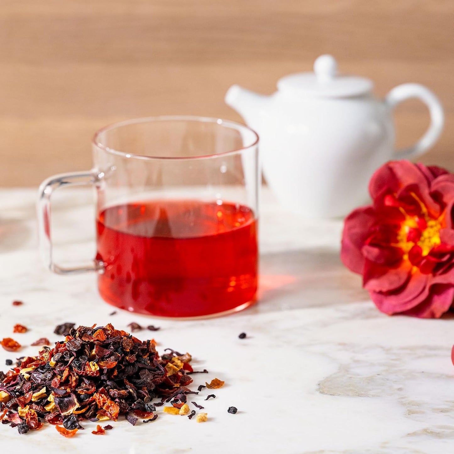 Rishi Tea Hibiscus Berry Organic Herbal Loose Leaf Tea, Caffeine Free, 4oz | Antioxidant Rich, Naturally Sweet Botanical Tea Blend, Enjoy Hot or Iced, Sustainable, 10+ Servings