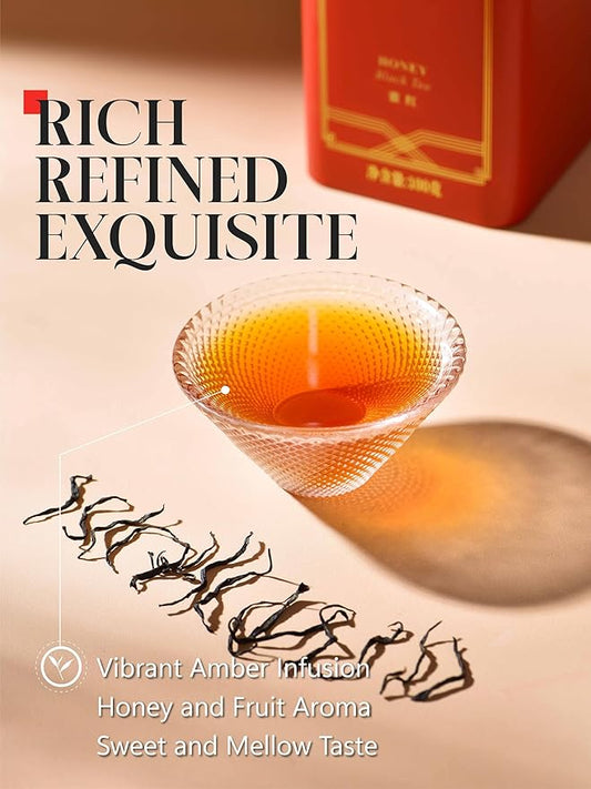 CO-OP 1950 Honey Black Tea Loose Leaf Tea, 100g, Premium High Mountain Whole Loose Leaf Black Tea, Naturally Sweet & Mellow, Unique Floral & Nectar Aroma, No Additives, 20 Empty Tea Bags Included, Tin