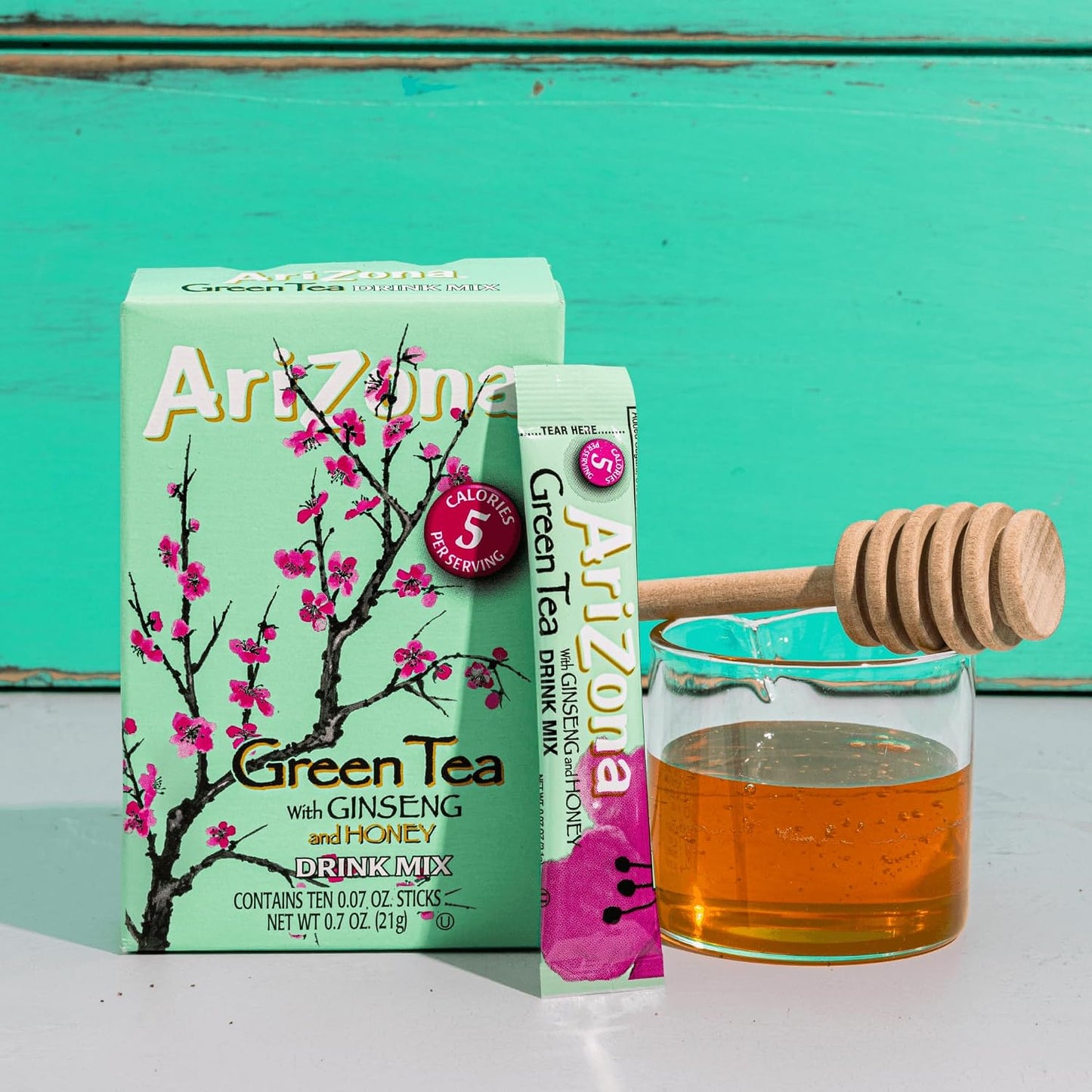 AriZona Green Tea On-the-Go Powder Drink Mix 0.07oz 10ct Box (12 Pack)