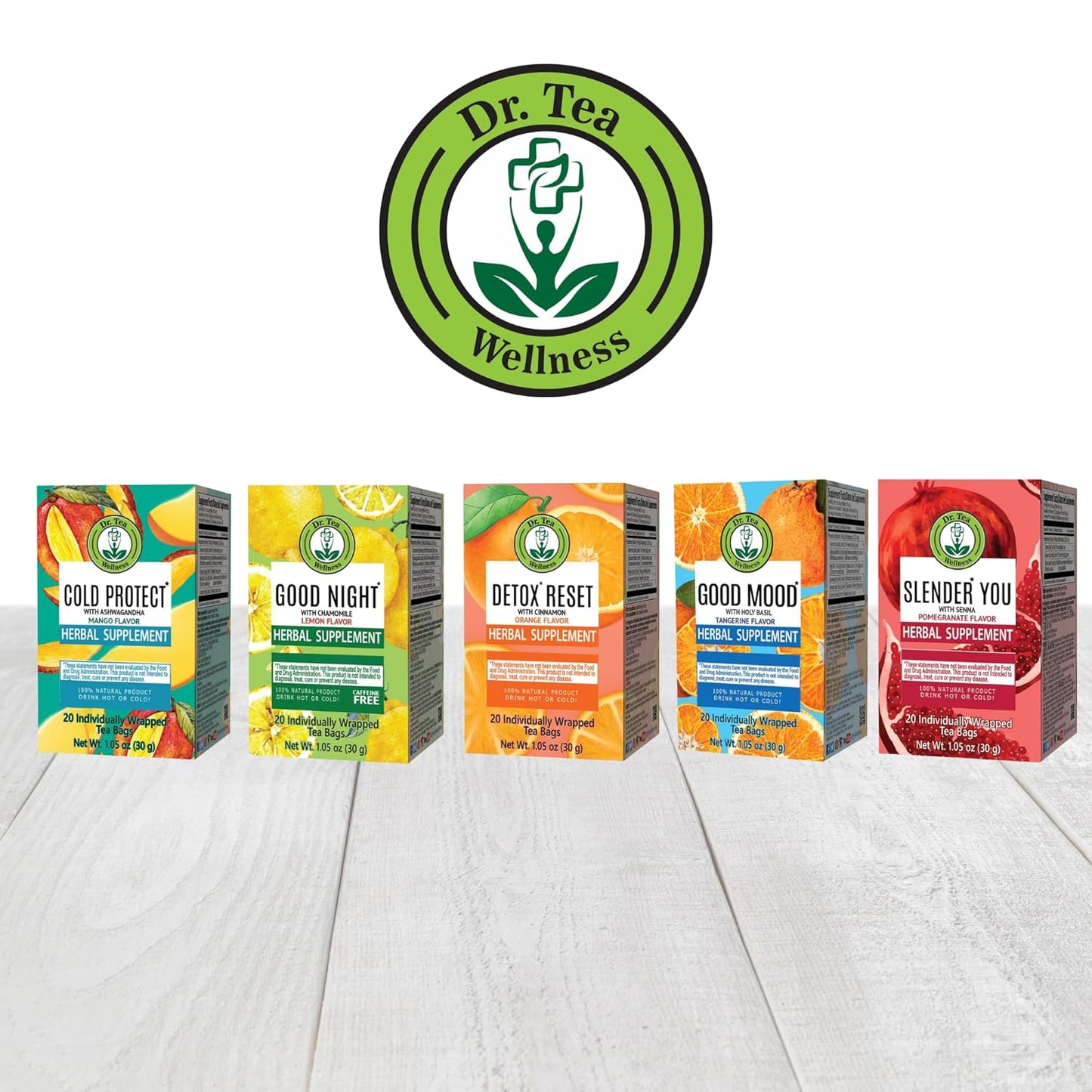 Dr. Tea Good Mood Tea with Holy Basil - Tangerine Flavor - 20 Tea Bags
