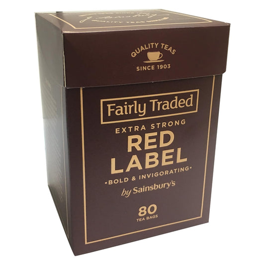 Sainsbury's Extra Strong Red Label Tea 80 Bags 250g | Fairly Traded Tea from England