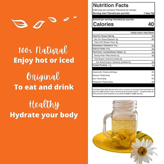 Alibú Dried Fruit Tea Infusions - Tropical - Naranjilla, Mango, Pineapple – Certified Vegan, 100% Natural, Hot or Iced, Caffeine Free, Eat and Drink - Box of 2.12 oz