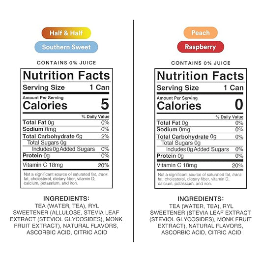 Ryl Iced Tea MVP Variety Pack – Antioxidant Superblend, No Artificial Ingredients, Zero Sugar, Zero Calorie, Low Carb, Non-GMO, Kosher, Gluten Free, Made in the USA, 12-Pack, 16 Fl Oz