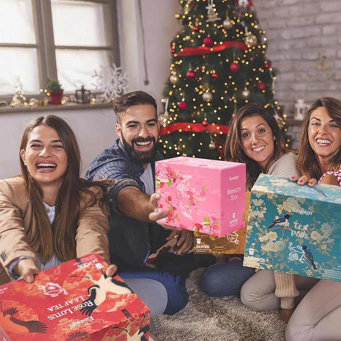 Eastsign Tea K Cups, 24-Count Tea Variety Pack, 4 Flavors K Cup Tea Pods Rose Lotus Leaf, Wolfberry Jujibe,Honey Ginger,Hibiscus tea, Gifts for Festival