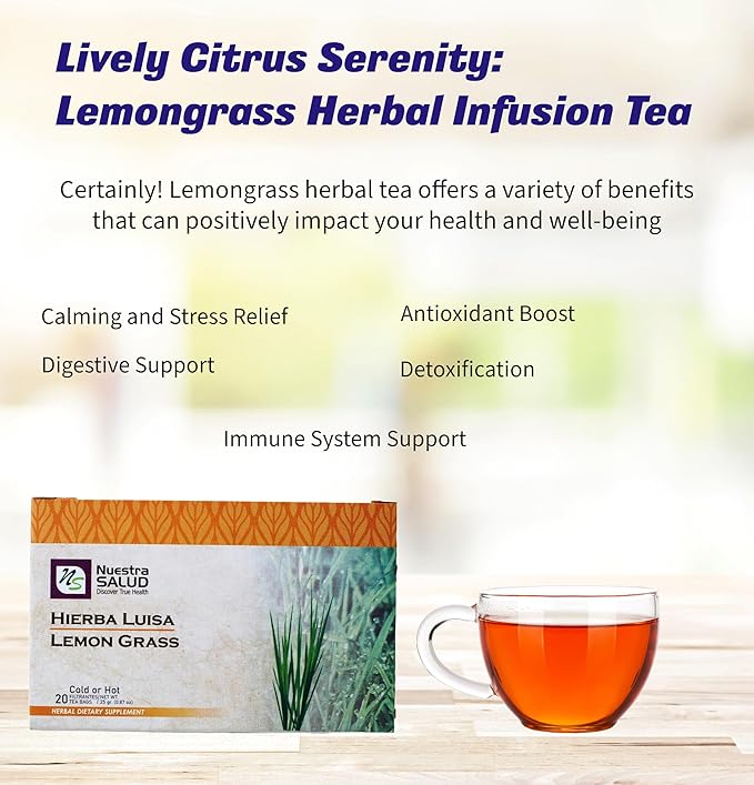 Lemongrass Filter Tea Hierba Luisa Value Pack (60 tea bags)
