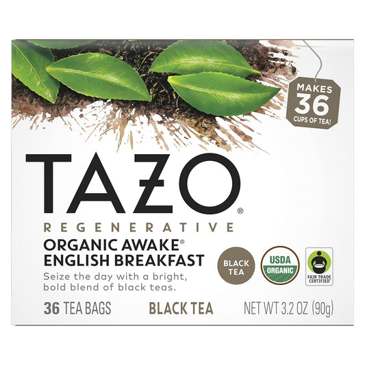 TAZO Tea Bags, Black Tea, Regenerative Organic Awake English Breakfast Tea, 36 Count