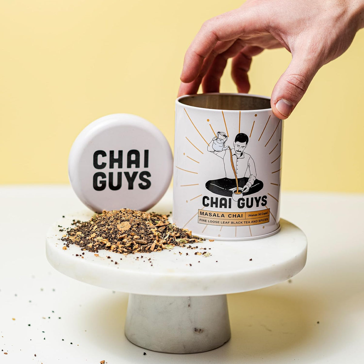 Chai Guys Masala Chai – Authentic Spiced Indian Tea Blend | Loose Leaf Black Tea with Cardamom, Cinnamon & Ginger | Real Masala Chai Latte Mix – 7oz Tin