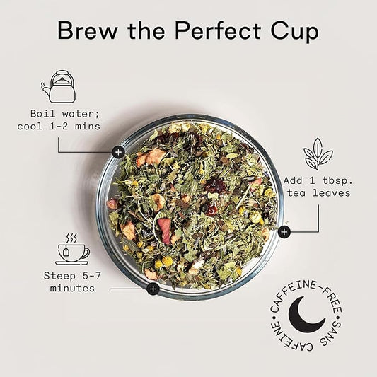 Firebelly Tea Paradise, Organic Chamomile, Lemon Verbena & Lavender Tea, Loose Leaf Herbal Blend, Caffeine Free, Relaxing Calming Tea for Evening & Sleep Support, 1.59oz