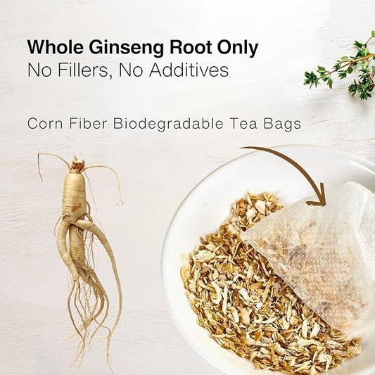 Ginseng Tea Bags – 45 Count, Natural Kidney Cleanse Detox & Repair Tea for Men & Women, Herbal Ginseng Root Tea for Kidney Health Support