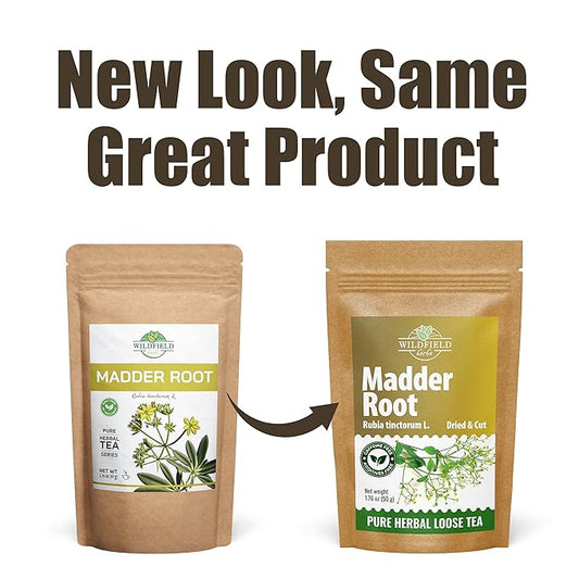 1.8 oz. Dried Madder Root Herb Tea (Rubia Tinctorum) Dried Cut Madder Roots Herbal Tea - 50g