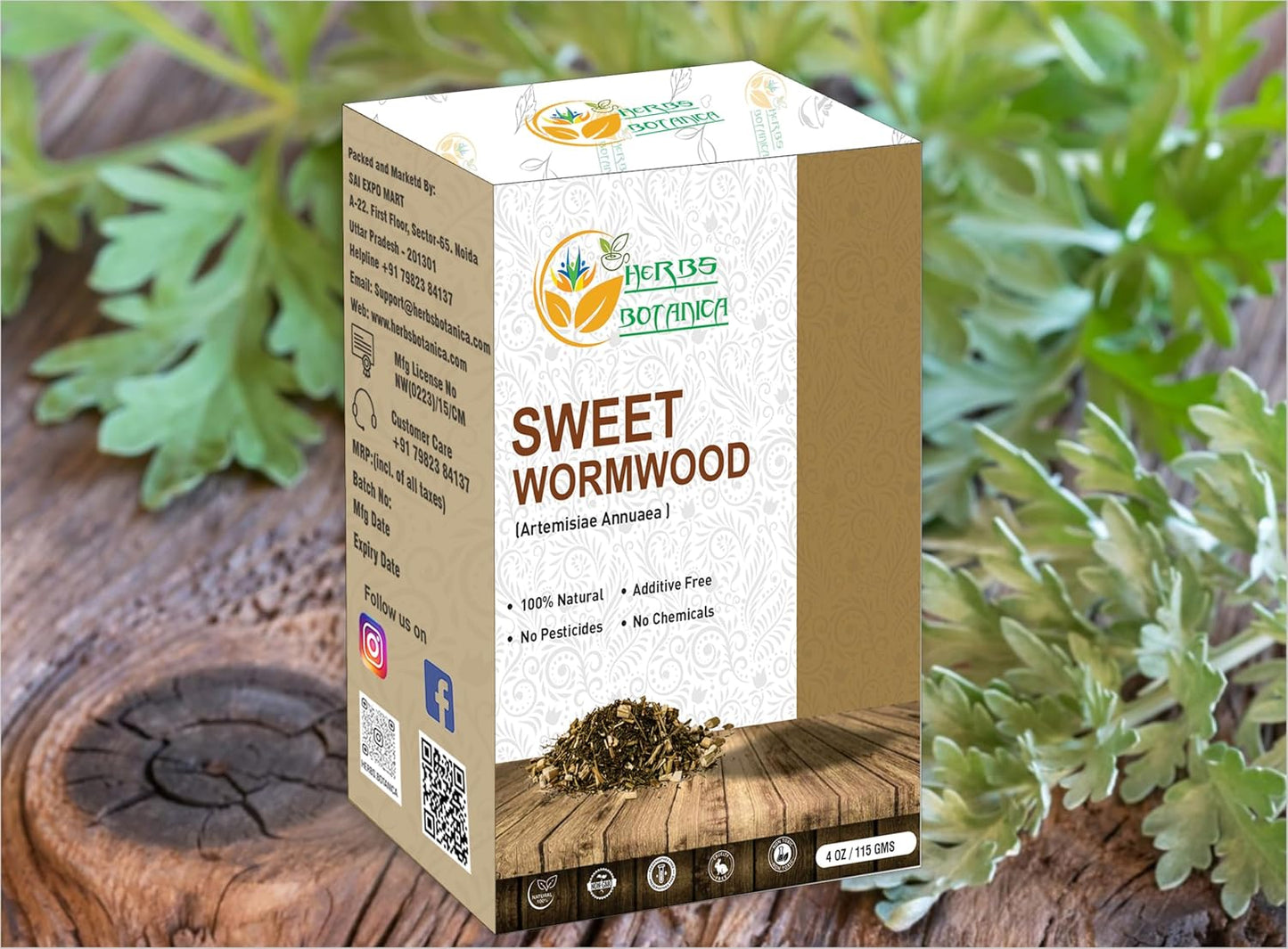 Herbs Botanica Sweet Wormwood Herb Tea 4oz Pure Artemisia Annua Loose Leaf Aromatic Sweet Annie Dried Leaves for Herbal Infusions – Caffeine Free Raw Botanical 114g