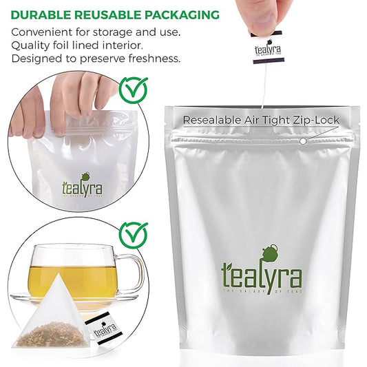 Tealyra - 911 Detox - 25 Bags - Dandelion Root - Ginger - Peppermint - Digestive Tea - Immune System Booster - Herbal Loose Leaf Tea - Caffeine-Free - Pyramids Style Sachets
