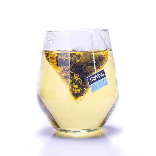 ChaWuWarmSun Osmanthus Oolong Tea Bags, 16 Count, 8 Bags/Box Pack of 2 | Light Roasting TieGuanYin With Natural Osmanthus. Mellow Smooth Taste Without Bitterness. Chinese Oolong Infusion.