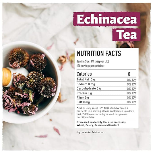 Eastanbul Echinacea Purpurea, 4.2oz Dried Echinacea Flowers & Leaves, Loose Leaf Whole Equinacea Herb, Premium Quality, Herbal Tea & Infusion, Non-GMO, Vegan, Gluten Free, 100% Natural