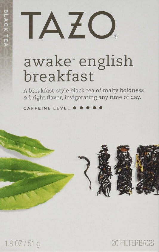 Tazo Awake English Breakfast Filterbag Tea , 20 Count (Pack of 4)
