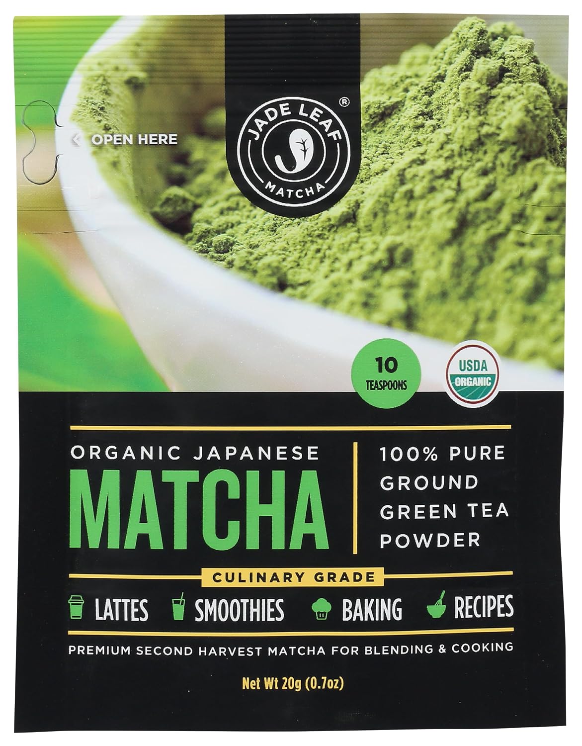 Jade Leaf Matcha, Matcha Japanese Organic, 20 Gram