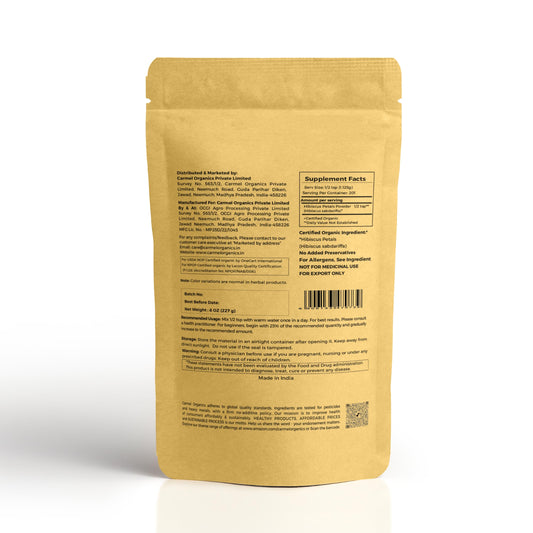 CARMEL ORGANICS Hibiscus Petals Powder 8 Ounce (0.5 Lb)