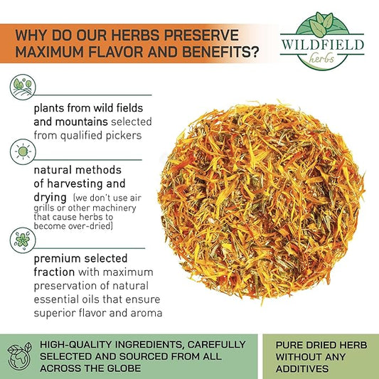 100 Bags Calendula Tea Dried Calendula Flowers Herb Tea (Caléndula Officinalis) - 100 Count 1.5 g Bags Kalendula